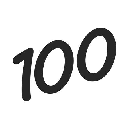 Number 100 / One Hundred Cool Trendy Text Graphicのイラスト素材