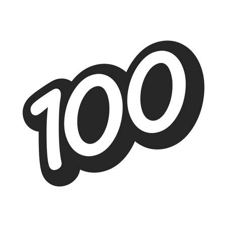 Number 100 / One Hundred Cool Trendy Text Graphicのイラスト素材