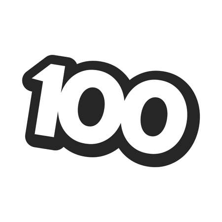 Number 100 / One Hundred Cool Trendy Text Graphicのイラスト素材