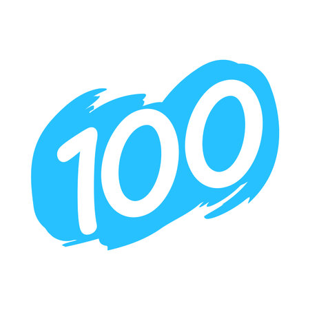 Number 100 / One Hundred Cool Trendy Text Graphic