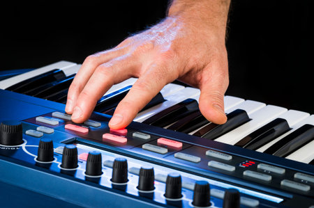a person playing a keyboard