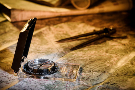 using a compass and map to plan a journey
