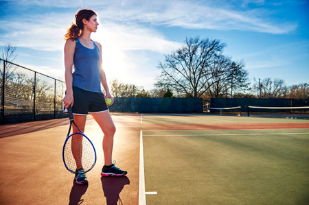 woman playing tennisの写真素材