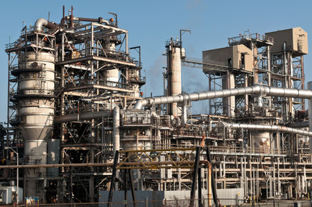 A petrochemical refinery plant