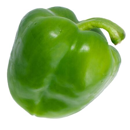 Green pepper on white backgroundの写真素材