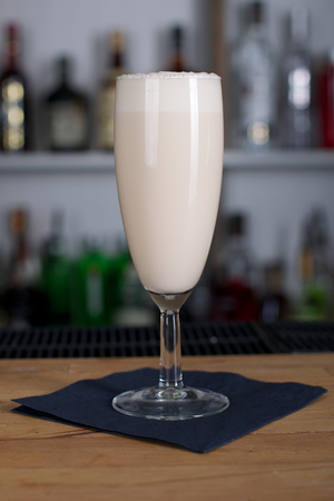 Picture of a fresh cocktail on a bar deskの写真素材
