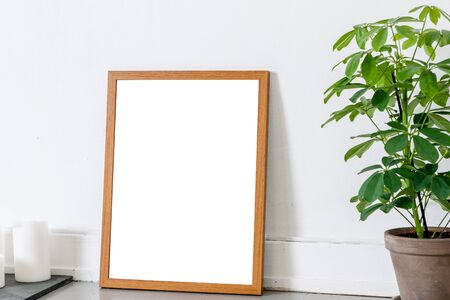 Empty frame on wall, where you can place your own textの写真素材