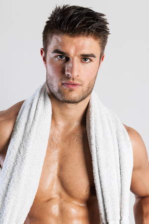 Fit, muscular male body, stock pictureの写真素材