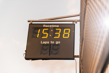 Stock picture of race clock at a race trackの写真素材