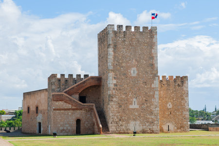 Santo Domingo, Dominican Republic, 25th December 2017. Editorial stock picture of the Fortaleza Ozama fortress close to the harbour in Dominican Republics capital Santo Domingoのeditorial素材