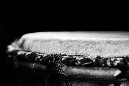Sinlge West African Drum in Dramatic Single Light.の写真素材