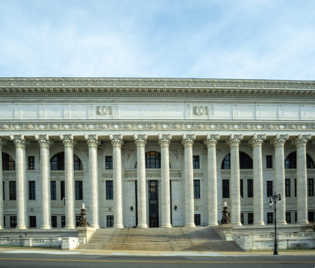 Albany, NY / USA - Nov. 22, 2020:  View of the historic Beaux-Arts State Education Building in...