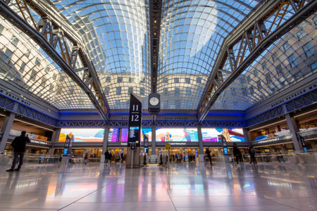 New York, NY - USA - Jan. 10, 2021: Image main hall of the newly opened Daniel Patrick Moynihan...
