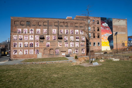 Newburgh, NY - USA - Mar. 21, 2021: A view of Safe Harbors Green. A fully accessible, innovative...