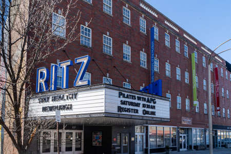 Newburgh, NY - USA - Mar. 21, 2021: The historic Ritz Theater. The legendary building has a rich history of notable performances, and is being restored by a local nonprofit organization.のeditorial素材