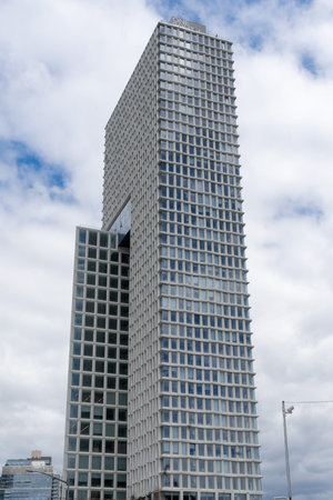 Brooklyn, NY - USA - April 17, 2021: One South First, 260 Kent Avenue. dramatic 45-story, mixed-use...