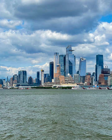 New York, NY - USA - July 18, 2021: Vertical view of Hudson Yards on the west side of Manhattan.のeditorial素材