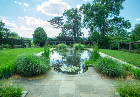 Montclair,NJ - USA - May 29, 2022 View of the Van Vleck House, built in 1916 by Joseph Van Vleck Jr. as a Mediterranean villa. Now a non-profit community resource in Montclair in Essex County.のeditorial素材
