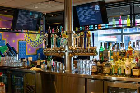 Queens, NY â USA â June 1, 2023 John F. Kennedy International Airport Terminal 4âs Mi Casa Cantina, a restaurant offering passengers original, authentic and innovative Mexican cuisineのeditorial素材