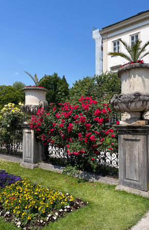 Salzburg, AT â June 7, 2023 View of Mirabell Palace and Gardens, built in 1606 by prince-archbishop Wolf Dietrich for his beloved Salome Alt.のeditorial素材