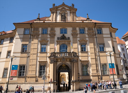 Prague, Bohemia â CZ â June 3, 2023 Horizontal view of the east entrance of the Clementinum. A historic complex of buildings in Prague which houses the National Library of the Czech Republic.のeditorial素材