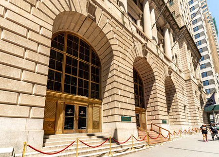 New York, NY â€“ US â€“ June 7, 2024 The Cunard Building, a majestic 22-story office tower...