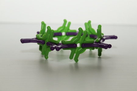 An abstract Child`s Toy Constructed From Play Pieces, ready to play or be redesigned into a new creation.の写真素材