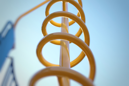 Helix Climbing Pole At The Park for kids to slide downの写真素材
