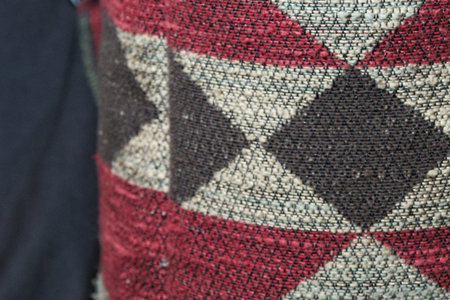 African cloth djembe case from the right side