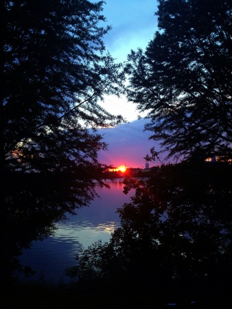 Sunset on a lakeの素材