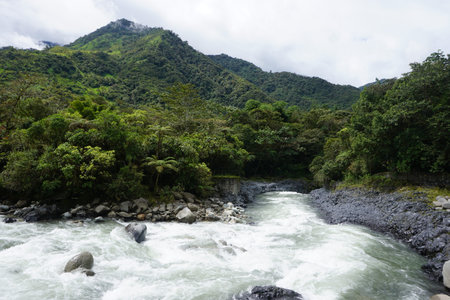 Amazon tributary waterfall in Ecuador