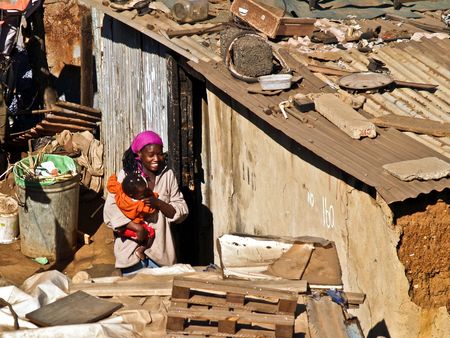 Life is hard in a shanty town, but even there can be pride. August 2007.のeditorial素材