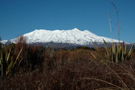 Mount Ruapehu, sacred mountain in the North Island, New Zealand.の写真素材