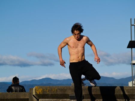 Wellington, New Zealand, October 2 2010, male practices the modern sport of のeditorial素材