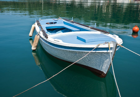 Tranquility, moored on calm water. Hvar boat.