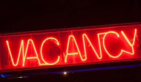 red neon vacancy sign for motel.の写真素材