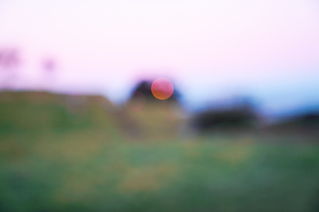 Sunrise abstract defocused landscape from top Mount Eden, Auckland New Zealand.の写真素材
