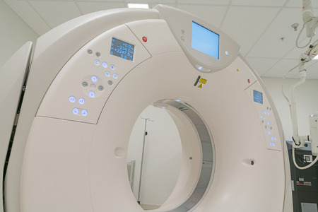 CT Scanner in hospital in radiography center.の写真素材