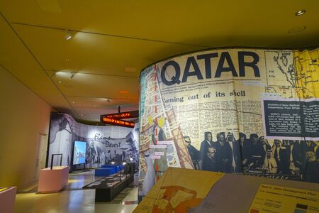 DOHA QATAR - JULY 10 2019; National Museum of Qatar historic display of development of the country.のeditorial素材
