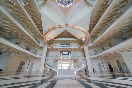 DOHA QATAR - JULY 11 2019; Museum of Islamic Arts interior design and architecture.のeditorial素材
