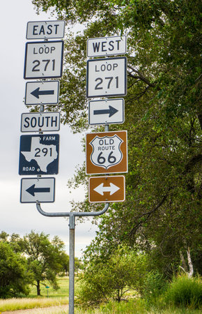 Multi directional road sign, Texas