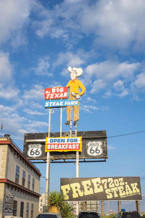 Amarillo USA - September 2015; The Big Texan Steak Ranch, famous restaurant destination offering free steakのeditorial素材