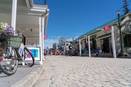 Tauranga New Zealand - April 2 2021; Tauranga Historic Village street scene during National Jazz Festival.のeditorial素材