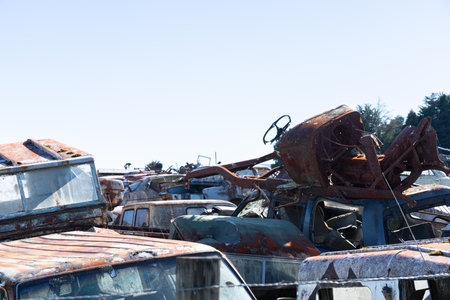 Horopito New Zealand - April 9 2022; Enormous Smash Palace vehicle wreckers in small village of Horopitoのeditorial素材