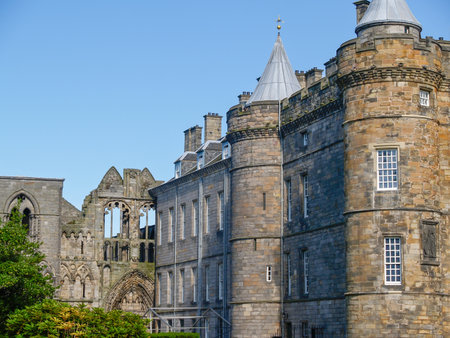 Edinburgh Scotland, june 25 2009; Editorial- Holyrood Palace, the residence of the Queen when in visiting Scotland.のeditorial素材