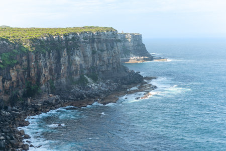 Dramatic cliffs of North Head,  Manly Australia.の写真素材