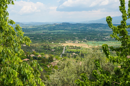 View of Provence from ancient French hilltop village of Gordesの写真素材