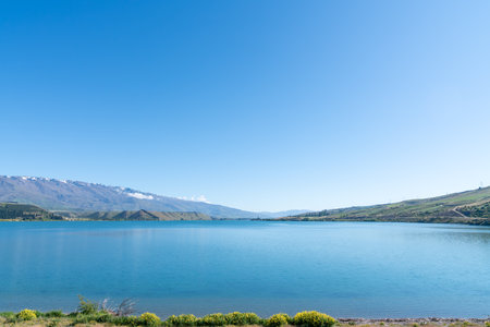 Beautiful Lake Dunstan landscape at Cromwell, South Island, New Zealand.の写真素材