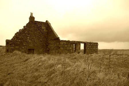 Ruined Croft on the Moray Coastの写真素材