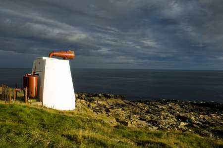 Kinnaird Head fog warningの写真素材